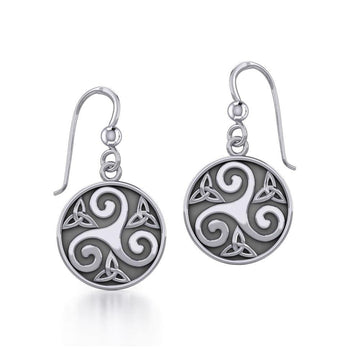 Celtic Silver Spiral Earrings TE652 - Jewelry
